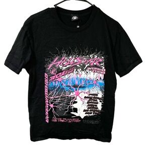HELLSTAR Neuron Tour T-Shirt Pink Neon Graphic Mens Short Sleeve Size Medium